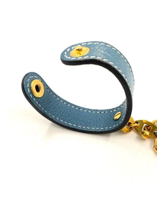 Hermes Glove Holder Nomad Leather Blue Gold Gloves - Picture 7 of 9